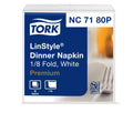Tork NC7180P Premium LinStyle Dinner Napkin, 1/8 Fold, 1-Ply, 17.0" Length x 16.25" Width, White (Case of 6 Packs, 60 per Pack, 360 Napkins)