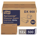 TORK Advanced Xpressnap White With Overall Emboss Interfold Dispenser Napkins (500-Count)